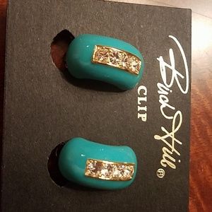 Turquoise Color Clip Earrings